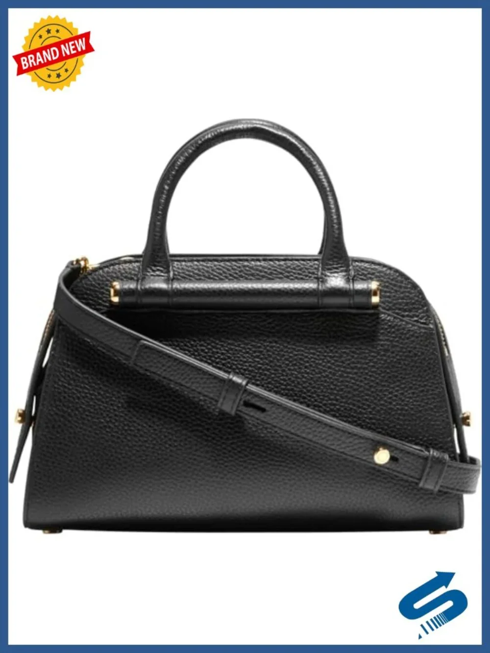 Leather Small Satchel Handbag with Adjustable Strap